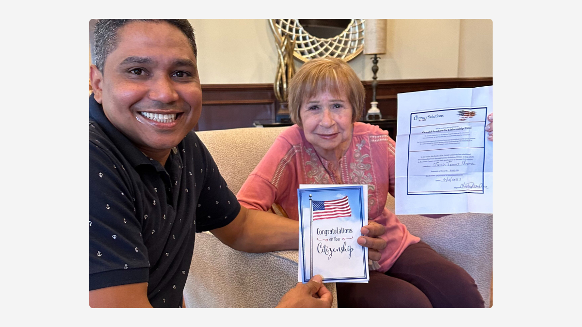 Literacy program starts a fund to help defray cost of citizenship application.